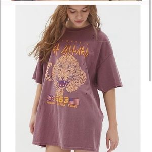 Urban Outfitters Def Leppard 1983 Tour Tee Dress